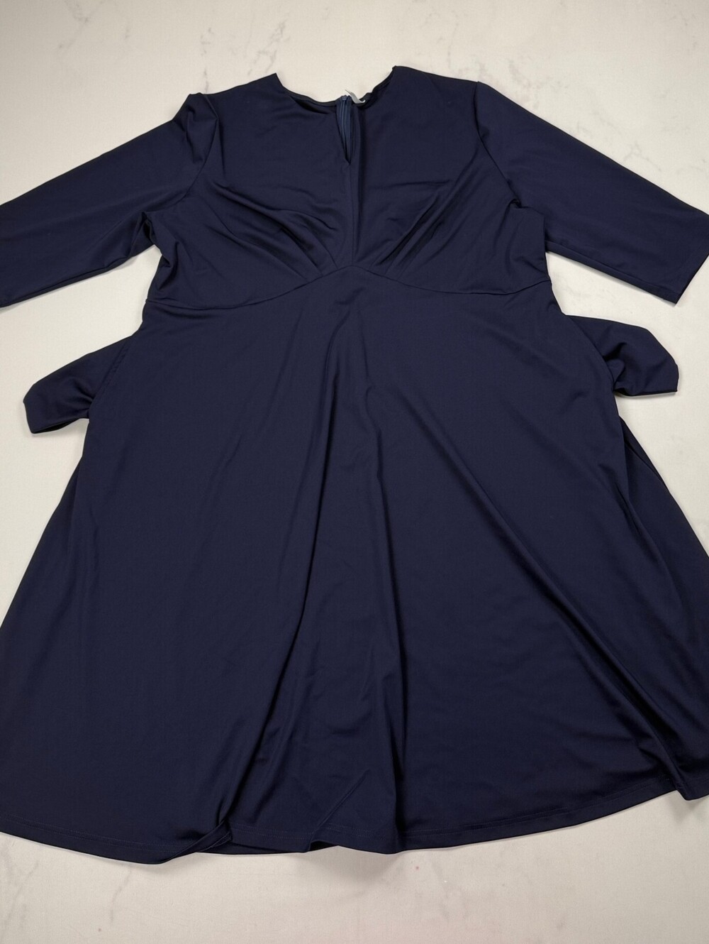 Nmoder Navy Midi Dress Modern Fit And Flare - Womens 4X